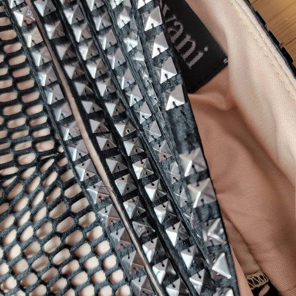 Jovani Black Two Piece Studded Mermaid Fit and Flare Prom Formal Dress Size XS - Picture 11 of 12